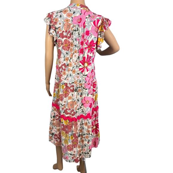 Umgee Women's Floral Loose Fit Dress Flutter Cap Sleeve Size S Boho  Shabby Chic - Picture 3 of 8
